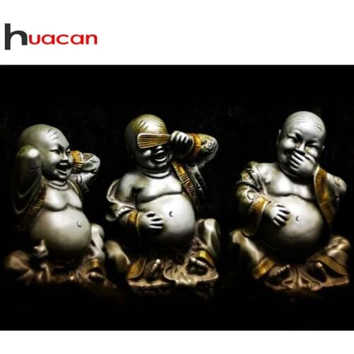 Huacan 5D Diamond Embroidery Mosaic Buddha Diamond Painting With Square Rhinestones Religion Handicraft Decoration For Home