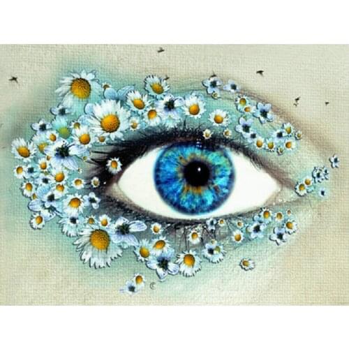 DIY Diamond Embroidery Flowers eyes Diamond Painting Cross Stitch 5D round Rhinestones paste Pattern Home Decoration