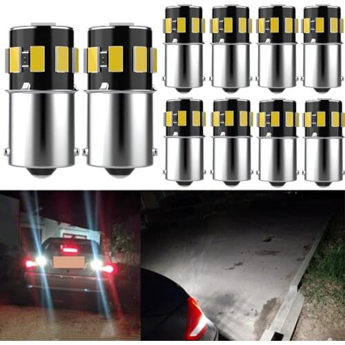 10x 1156 BA15S P21W Car LED Reverse Light Bulb Auto 12v Backup Lamp 6000k White For Renault Duster Megane 2 3 Logan Clio Fluence