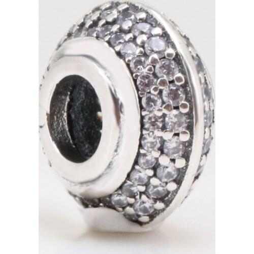 Bewill Authentic S925 sterling silver Dense shiny zircon beads Fit Original Charms Bracelet Necklace DIY Jewelry Making