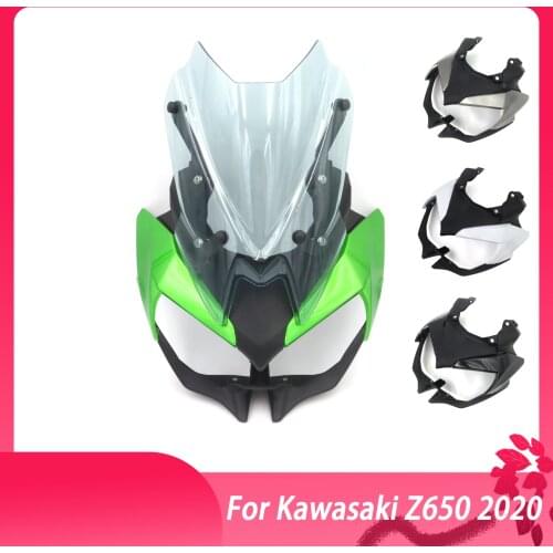 Motorcycle Headlight Shell Front Head Unit Cover Wind Screen Windshield For Kawasaki Z650 2020