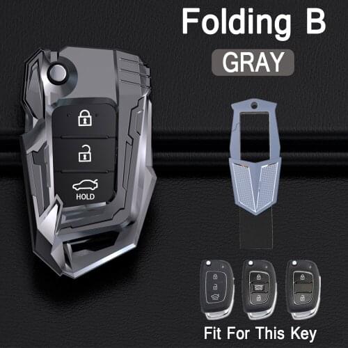 3BTN Zinc Alloy Flip Car Key Cover Case For Hyundai Tucson Sonata Ix35 Ix25 I20 Creta Santa Fe GLS SPORT Elantra Reina