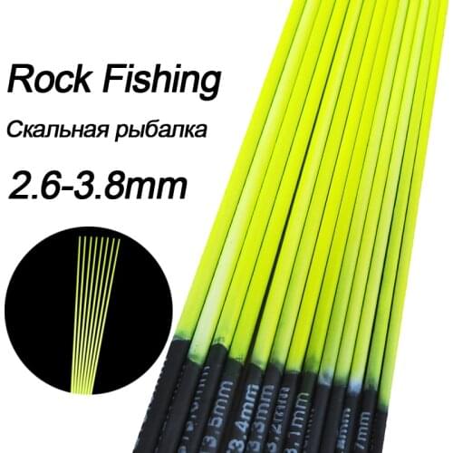 2.6mm-3.8mm 5 Pieces 50cm Fishing Rod Tip Spare Sections Rock Fishing Rod Full Size Solid Hollow Carbon Rod Accessories Sturdy