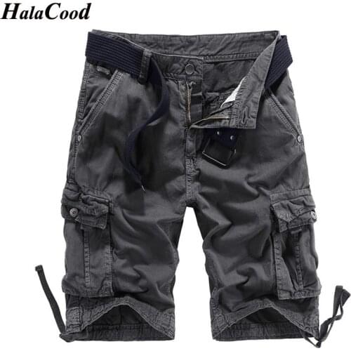 Hot Sell Fashion New Mens Spring Summer Overalls Shorts Pure Cotton Multi-pocket Five-point shorts Trendy Mens Straight Casual