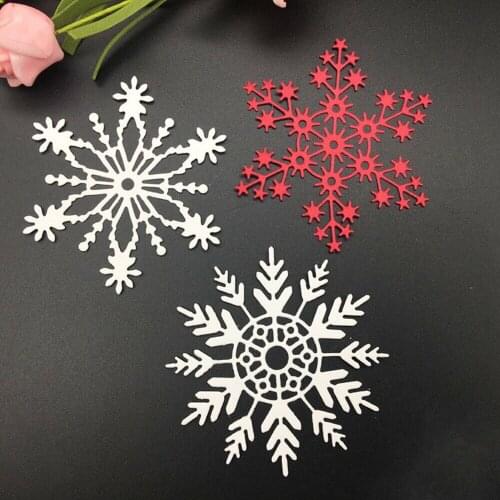 3Pcs Snowflake Set Metal Cutting Die Cutter for Invitations Greeting Cards Gift Scrapbook Easy to Use Durable HG14334