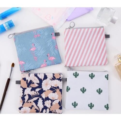 Cute Coin Purses Women Zipper Multfunction Napkin Sanitary Lipstick Storage Cases Gir Money Card Coin Key Holder Bag Wallet