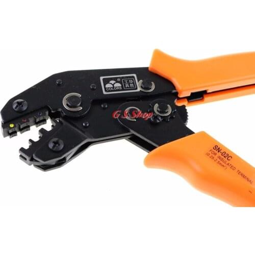 SN-02C RATCHET CRIMPING TOOL PLIER FOR INSULATED TERMINALS - BULLETS BUTT RING CRIMP