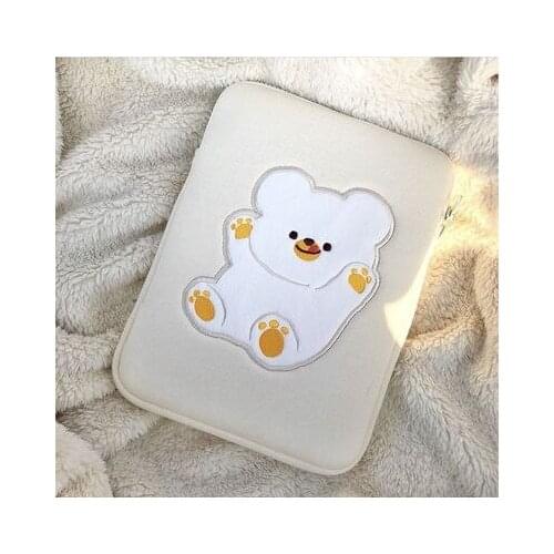 Tablet case storage bag Tablet laptop liner bag cute female Girl For ipad pouch 11 12 13 inch Cute little bear is portable