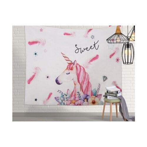 Plush Tapestry Living Room Bedroom Tapestry Flamingo Unicorn Bohemian Style Home Decor Plush Tapestry