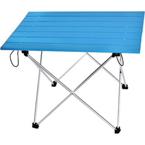 Portable Table Foldable Folding Camping Table Travel Outdoor Picnic Aluminum Super Light Blue S