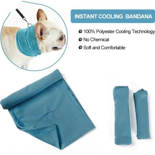 Instant Cooling Pet Bandana Dog Scarf Bulldog Summer Cooler Towel Wrap Dog Pet Cooling Collar Pitbull Cool Sunstroke Puppy Scarf
