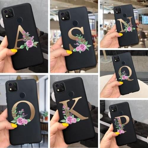 Silicone Case For Samsung Galaxy A01 A10 A20 A30 A40 A70 A50 50s 30s 20s 10s A71 A51 A11 A21s A9 A72018 Alphabet Letter TPU Case