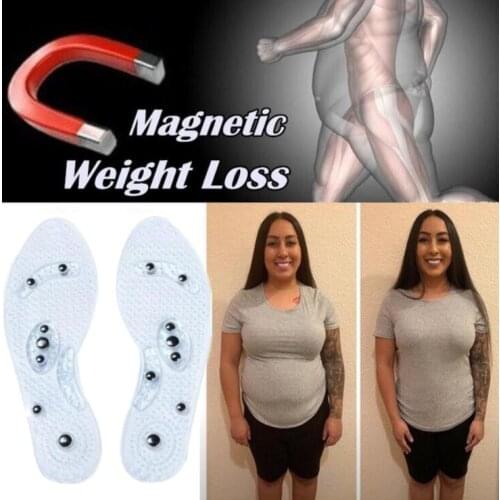 Demine Magnetic Therapy Insoles Silicone Anti-fatigue Health Care Massage Slimming Weight Loss Insole Transparent Foot Insoles