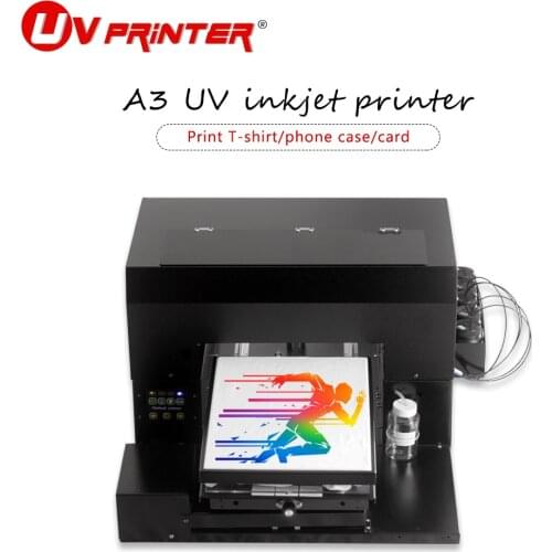 3D printer inkjet type with cylindrical roller holder touch control A3 UV for clothing/cosmetic bottle/mobile phone case
