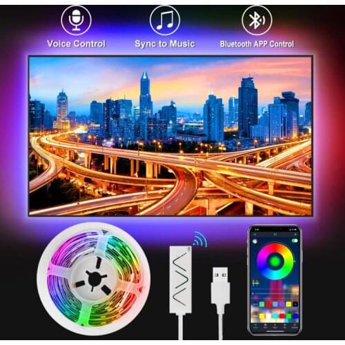 Bluetooth LED Strip Lights 5V/30M RGB 5050 SMD Flexible Ribbon Waterproof RGB LED Light Tape Diode Bluetooth Control Led Light