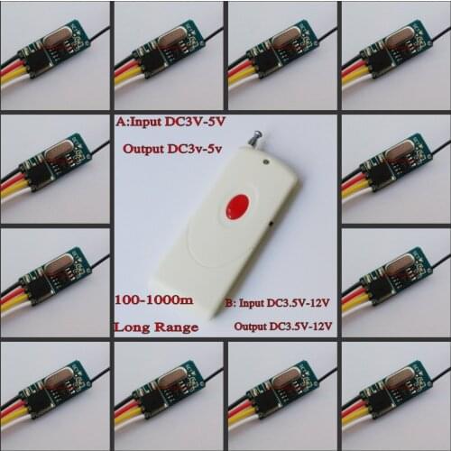 LED Lamp Light Micro Remote Control Switch Mini Lighting Wireless Controller DC 3V 3.6V 3.7V 4.5V 5V 6V 7.4V 9V 12V RF TX RX