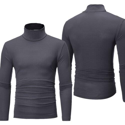 Autumn Winter high-neck Mens sweatshirt Harajuku Mens t-shirt 100% cotton long-sleeved t-shirt high quality Harajuku top