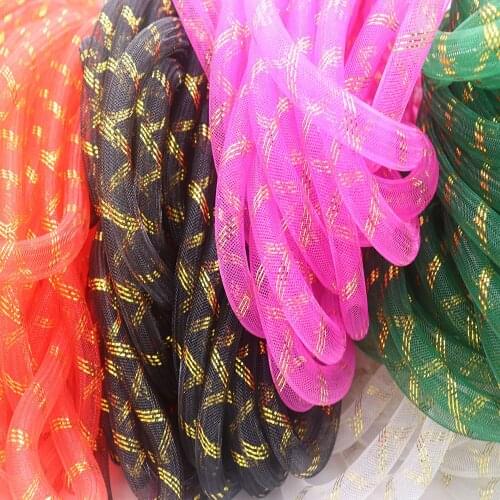 16mm wide Tubular Horsehair Lurex stretch net tube net yarn Christmas celebration supplies clothing headwear accessories
