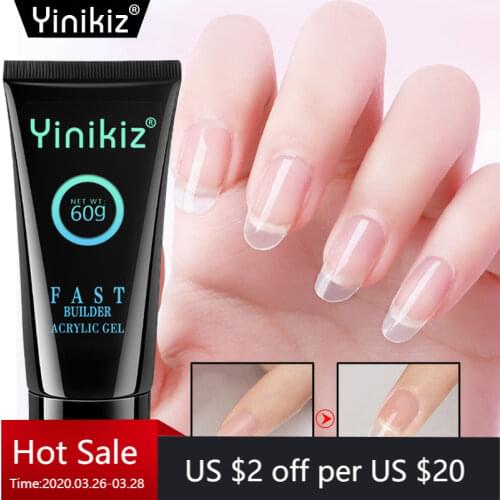 Yinikiz Builder Gel 60ml Nail Art Natural Pink Clear Camouflage Color Extend Nail Gel Finger Extension Nail Crystal Gel