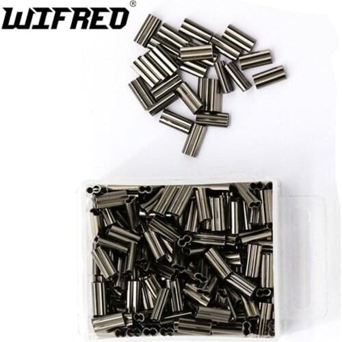 Wifreo 1000Pcs Fishing Wire Tube Copper Fishing Double Barrel Crimping Sleeve Tackle Connector High Strength Fishing Accessories