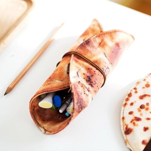 Funny Simulation Food Pencil Case Stationery Storage Bag New Pancakes Pen Bag School Supplies Home Storage