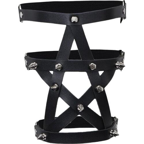 Womens Sexy Leg Harness Woman Elastic Punk Garter Belt Suspender