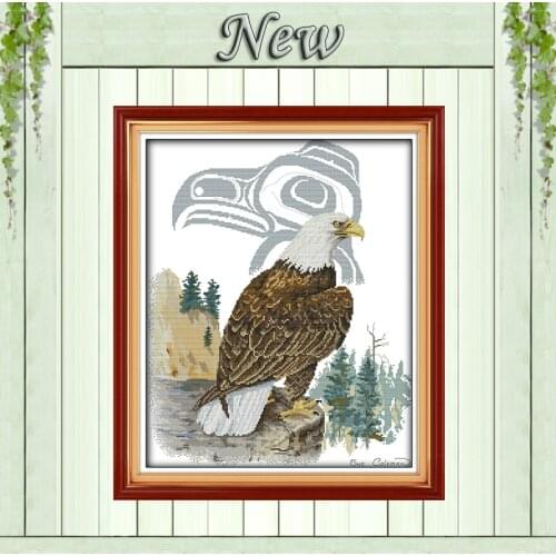 Animal art(1) eagle painting DMC 14CT 11CT Needlework Kits Embroidery Sets DMS Cross Stitch Counted Print on canvas decor crafts