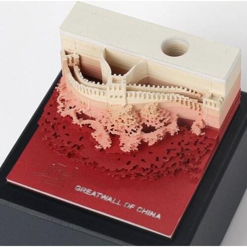 3D DIY Paper Architecture Model New Memo Note Home Office Desk Decoration The Great Wall of China