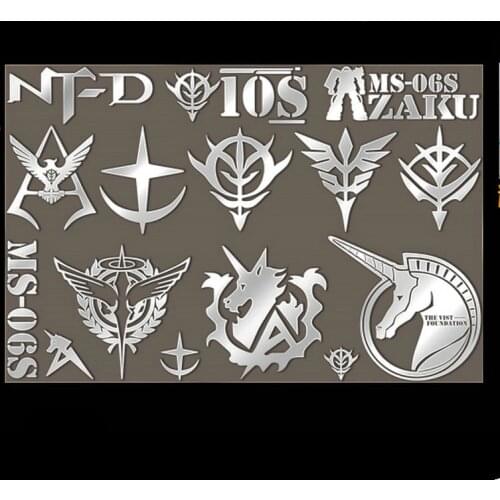 16pcs/set Gundam AGE Anime Sticker Alloy Metal DIY Toy Sticker for Mobile Phone Laptop Fridge Decal Stickers Kids Gift