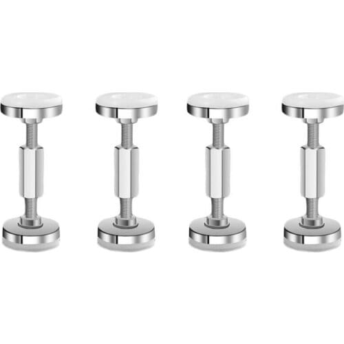 4Pcs Adjustable Threaded Bed Frame Anti-Shake Tool, Bedside Headboards Prevent Loosening (Silver, 56mm - 76mm) Retail