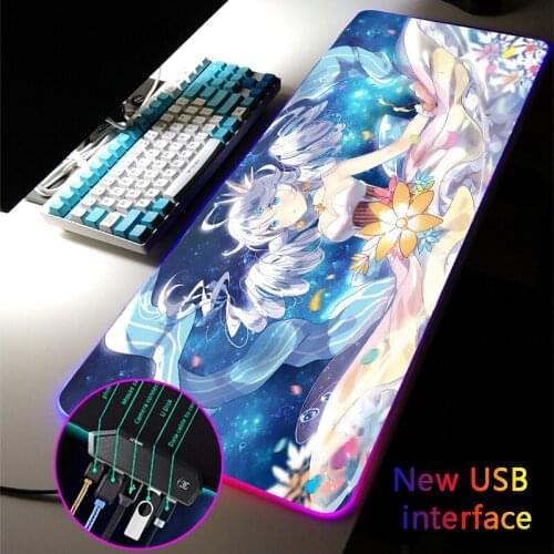 Honkai Impact Large RGB Mouse Pad Anime Girl Bronya Typec Interface Four USB Docking USB HUB XL Multi-interface MousePad DeskMat