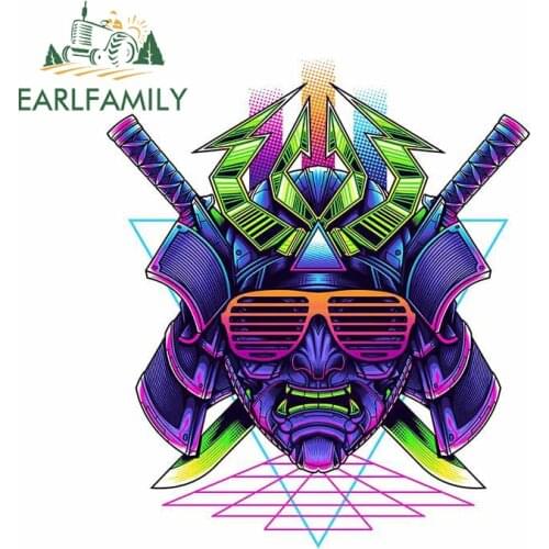 EARLFAMILY 13cm x 10.9cm for Samurai Punk Sunglass Car Stickers Personality Scratch-Proof Decal Air Conditioner Bumper Graphics