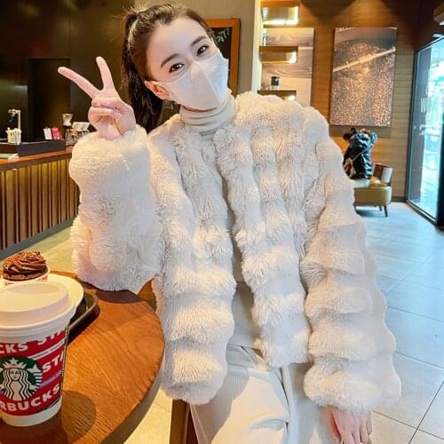 FANPUGUIZHEN White Fur Coats
