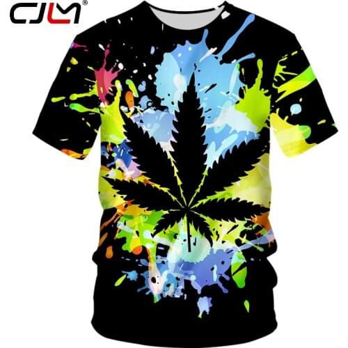 CJLM Fashion 2020 New T-shirt Men/Women 3d Tshirt Print leaves weed Short Sleeve Summer Tops Tees T shirt oversized wholesale