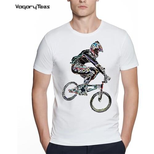 Bicycles Mountains Print t shirt Summer Men t-shirt Bmx downhill mountain biking Print Casual unisex streetwear top tee