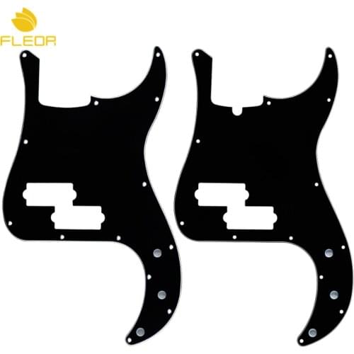 FLEOR 3Ply Black Standard 13 Holes PB P Bass Pickguard Electric Bass Scratch Plate & Screws for 4 String Bass Parts