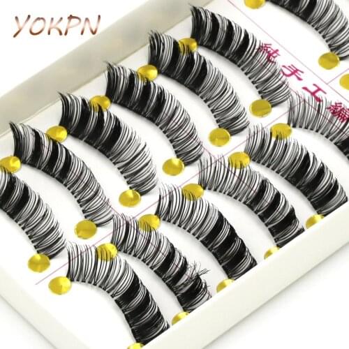 YOKPN Thick Fake Eyelashes Transparent Terrier Exaggerated Makeup Fake Eyelashes Messy Cross Section Exaggerated False Eyelashes