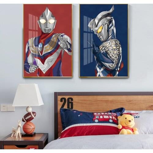 Ultraman Canvas Paintings Cartoon Childrens Room Digateiro Wall Art Posters and Prints Boys Bedroom Home Decoration Murals