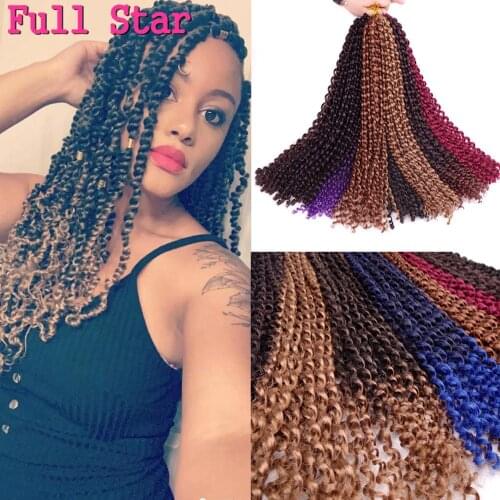 Full star Passion Twist Hair Ombre Blonde Bohemian Braid Hair 18inch Crochet Braiding Synthetic Hair Extension Brown Black