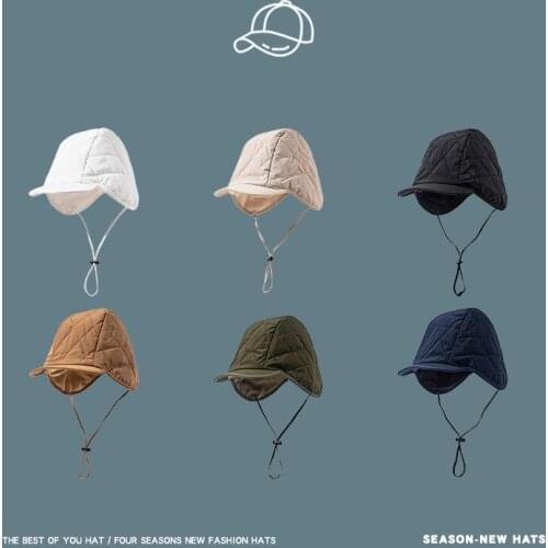 Fashion Korean Style Women Down Warm Winter Bomber Hat Flying Cap Lady Velvet Adjustable Visors Outdoor Sun Hats Fishermans Hat