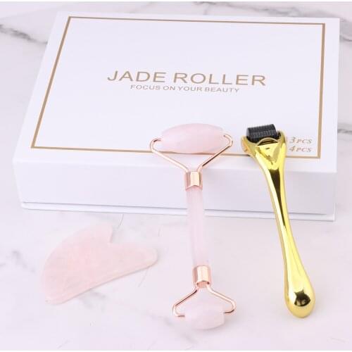 Natural Stone Jade Roller Guache Scraper Thin Face Lift Anti Wrinkle Facial Beauty Skin Care Facial Lifting Massager