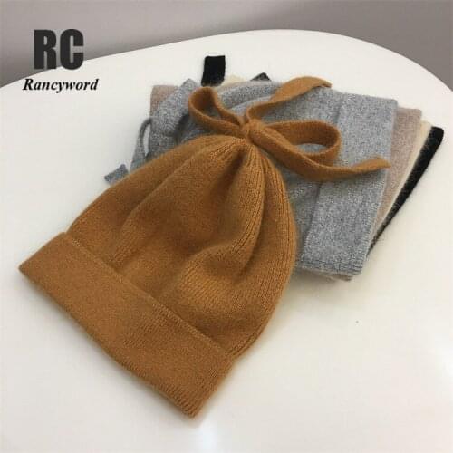 New Winter Hat for Women Rabbit Cashmere Knitted Beanies Thick Warm Vogue Ladies Wool Angora Hat Female Beanie Hats