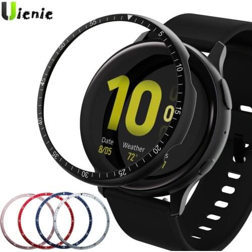 Bezel Ring For Samsung Galaxy Watch active 2 40mm 44mm Protector Case cover Sport Adhesive Metal Bumper Accessories Active2 40mm