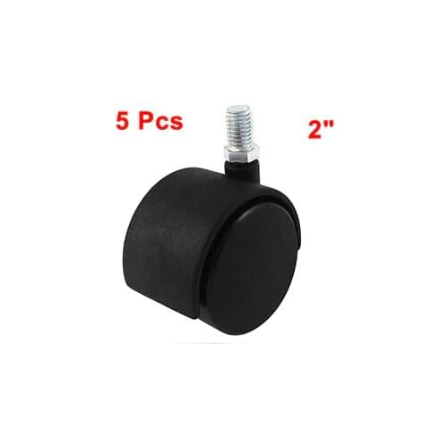 Uxcell Office Chair M10 x 15mm Threaded Stem Nylon 2" Swivel Twin Caster Wheels 5pcs
