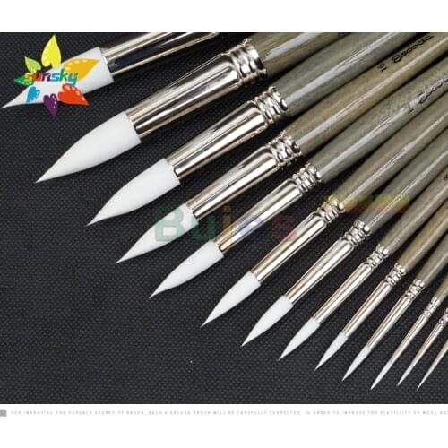 Original Spain ESCODA PERLA 1430 Pearl white Nylon hair Round head Watercolor brush pen Short rod Soft texture Art supplies