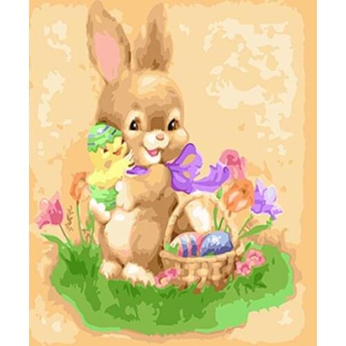 PAINTBOY Rabbit Framed DIY Painting By Numbers Painting&Calligraphy Acrylic Painting Wall Art Home Decor For Living Room