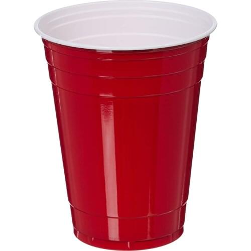 50 pcs 12-Ounce Plastic Cups, Red ,Blue