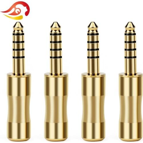 QYFANG 1pcs 4.4mm Plug Audio Jack 5 Pole HiFi Earphone NW-WM1Z/A Solder Wire Connector Headphone Splice Adapter Balance Plugs