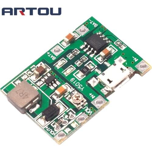 3.7V to 5V 9V 12V 2A Adjustable Step Up 18650 Lithium Battery Charging Discharge Integrated Module