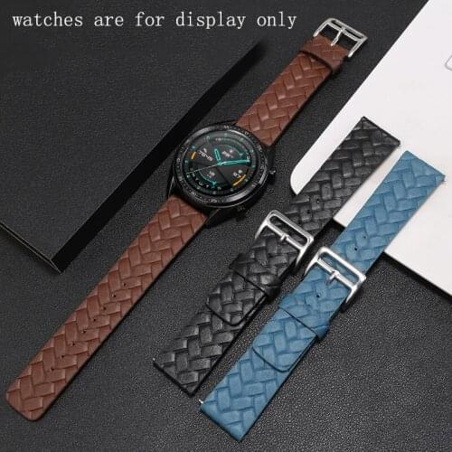 Replacemnt Strap For Huawei GT2 PRO Personalized Genuine Leather Watchband 22mm Blue Black Belt For Samsung Watch 3 Bracelet